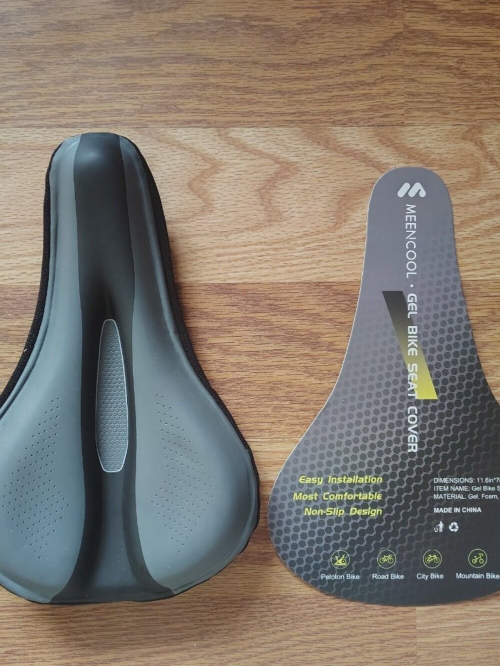 Gel Bike Seat Cover Meencool Non Slip Comfort Grey Easy Install